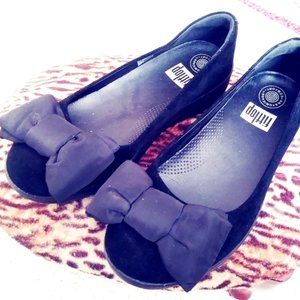 FitFlop Womens Big Bow Adoraballerina Slip On Loafer Shoes